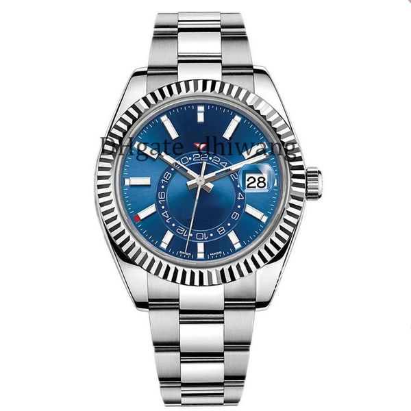 

men watch automatic mechanical 42mm 36l watches stainless steel sky style mens luminous business fashion waterproof 5atm orologio 226l, Slivery;brown