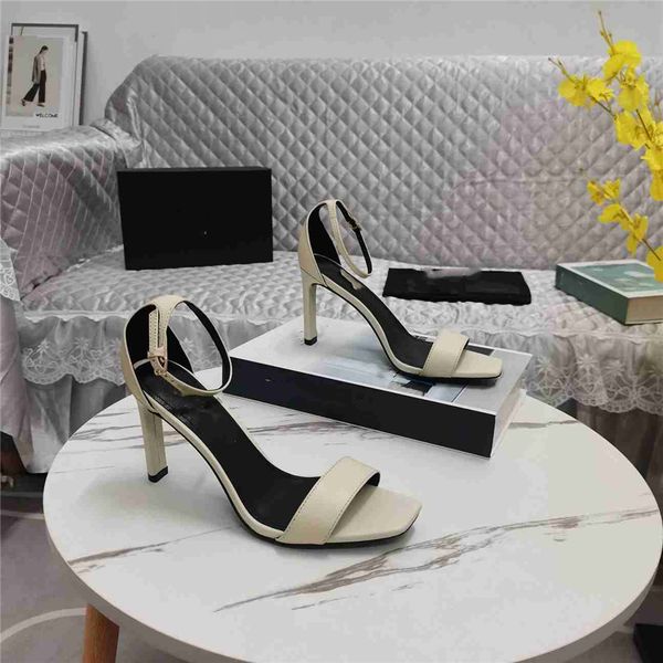 

sandals luxury design 2023 yslity fashion women summer high heels leather cross tie men flat casual slippers 01-06, Black