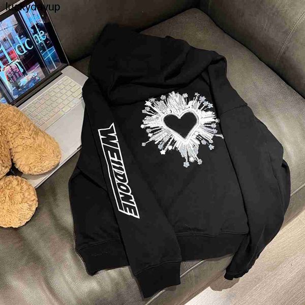 

men's hoodies designer sweatshirts winter new we11done edition embroidery men's women's loose hoodie, Black