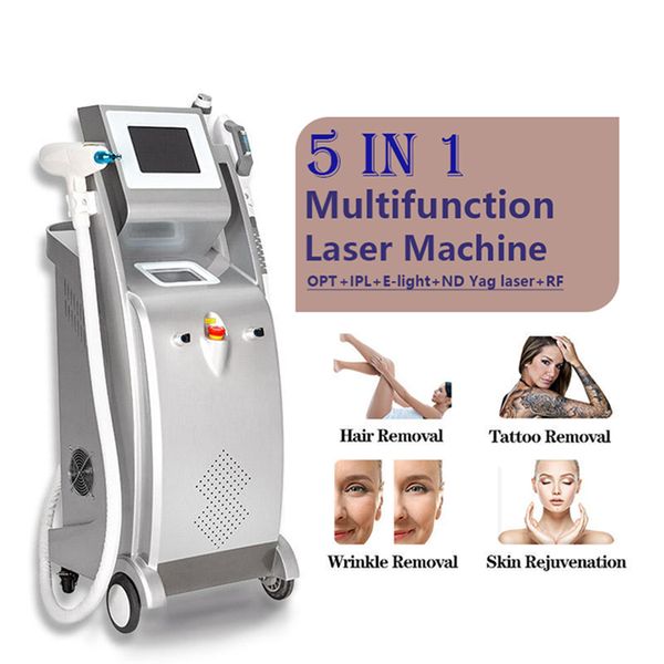 

5 in 1 opt ipl laser hair removal picosecond nd yag rf elight skin rejuvenation machine multifunction beauty instrument