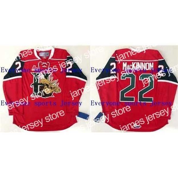 

college hockey wears nik1 2016 new #22 nathan mackinnon halifax mooseheads jersey chl men custom blank hockey jersey or custom any player fo, Black
