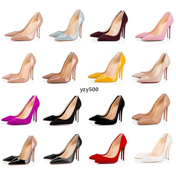 

red-bottoms christians ladies high heels nude color pointed sandals fashion banquet stylist shoes ladies dress shoes studd ohj, Black