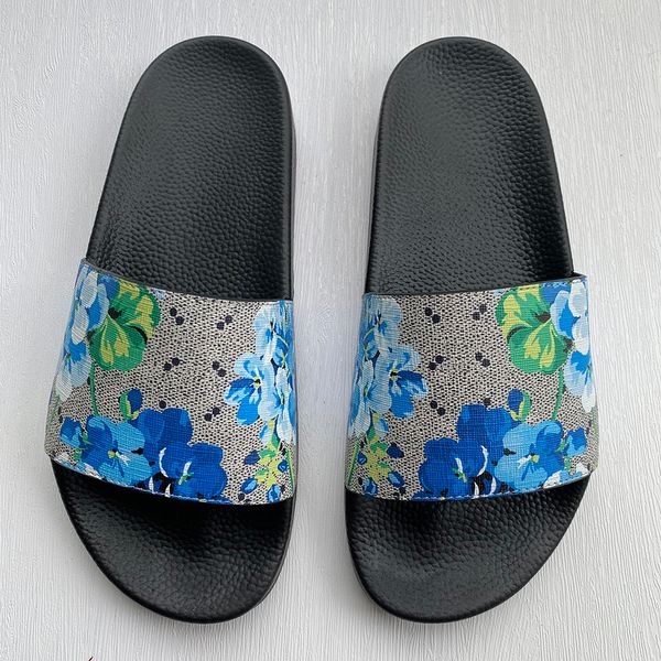 

tsm designer slippers rubber slides sandal blooms green red white web fashion mens womens shoes beach flip flops with flower box, Black