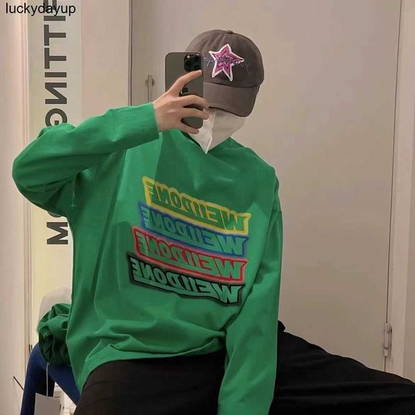 

women's hoodies sweatshirts designer colorful bullet screen letters couple we11done long sleeve hoodie, Black