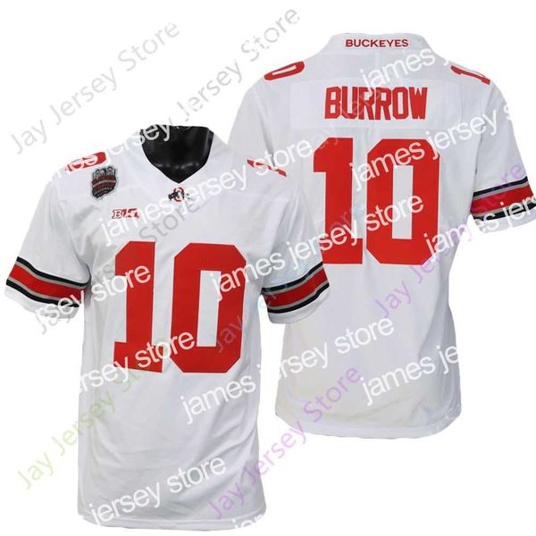 

football jerseys 2022 new ncaa college ohio state buckeyes football jersey 10 joe burrow red white size s-3xl all stitched youth adult, Black;red