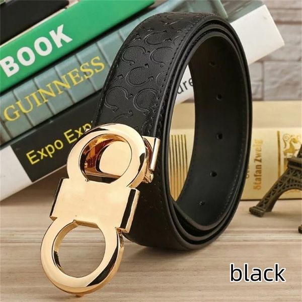 

2022men's designer belt women's men's fashion luxury leisure business metal buckle belt, Black;brown