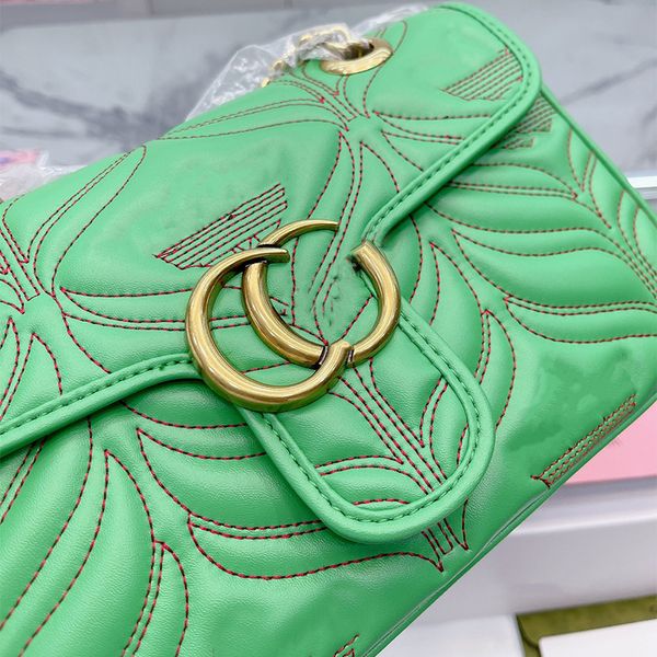 

luxurys designer bags handbag classic cross body real genuine tote bag leather the embroidery women fashion marmont crossbody purses green h