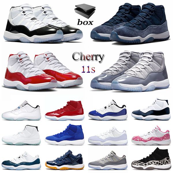 

2023 high boots mens womens high og jumpman 11 11s basketball shoes with box citrus concord bred blue space jam cherry win like navy gum coo, Black