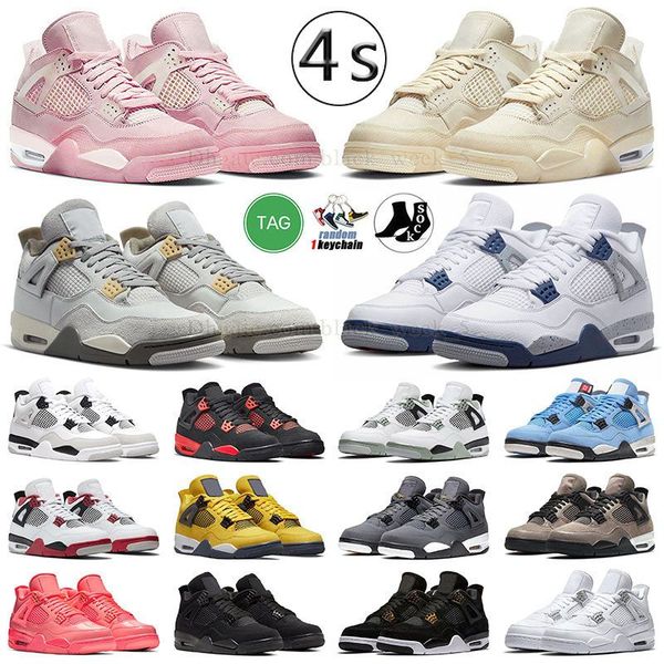 

womens basketball shoes jumpman 4 pink woman mand fashion sneakers military black cat red thunder white cement midnight navy pn dust seafoam