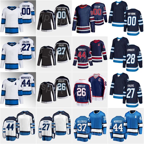 

reverse retro hockey 5 brenden dillon jersey 21 dominic toninato 12 jansen harkins 27 nikolaj ehlers 44 josh morrissey 37 connor hellebuyck, Black;red