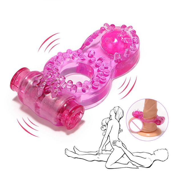 

toy massager funny butterfly beads vibrating sperm lock ring male delay products