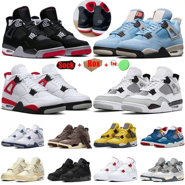 

j4s og sports basketball shoes jumpman 4 4s high og sneakers cactus jack gs motorsport punch desert moss fire red thunder bred sail green 20