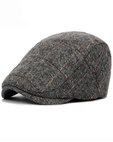 

fashion berets caps men women cotton british retro plaid flat caps male autumn winter adjustable driver hat duckbill caps9167250, Blue;gray