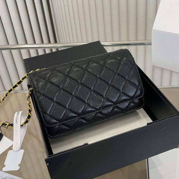

women classic flap woc caviar fold shoulder bag wallet leather quilted diamond lattice mini designer bag luxury clutch portable coin purse v