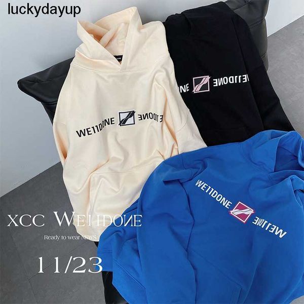 

women's hoodies designer sweatshirts winter new hoodie men women lovers loose we11done fashion brand hoodie, Black