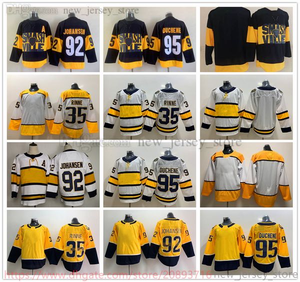 

movie college ice hockey wears jerseys stitched 92ryanjohansen 95mattduchene 35pekkarinne yellow black white winter classic blank men jersey