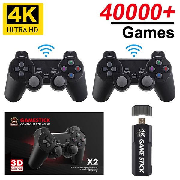 

GD10 Game Stick X2 Nostalgic host 128G/64G 4K hd Retro Video Games Console Wireless Controller Built in 40000 Games for Boys Gift