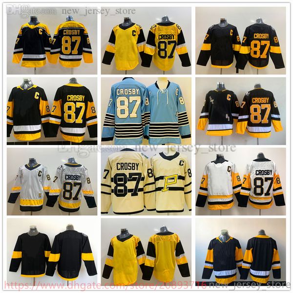 

movie college ice hockey wears jerseys stitched 87sidneycrosby winter classic men youth women jerseys, Black