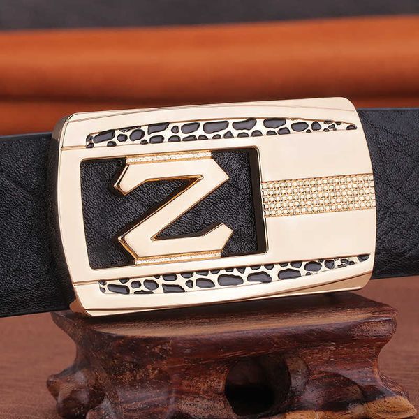 

z letter coffee slide buckle men designer belts luxury famous brand full grain leather 3.3cm casual ceinture homme 1216, Black;brown