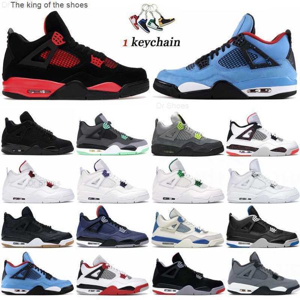 

men 4s basketball shoes black cat midnight navy green glow white sail university blue red thunder tattoo mens women sport sneakers trainers