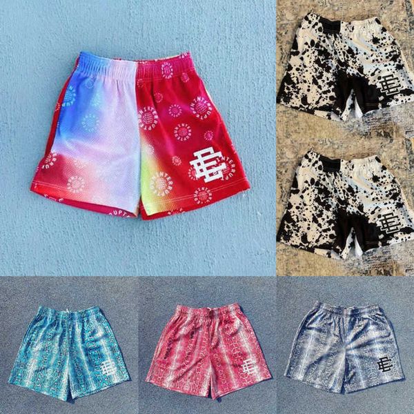 

fashion men's luxury ee shorts eric emanuel basic new york city skyline men women jog casual pant loose fitness muscular sports pants m, White;black