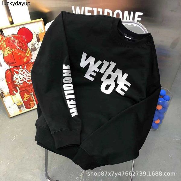 

women's hoodies designer sweatshirts winter new we11done letter loose men's women's fashion brand streetwear hoodie, Black