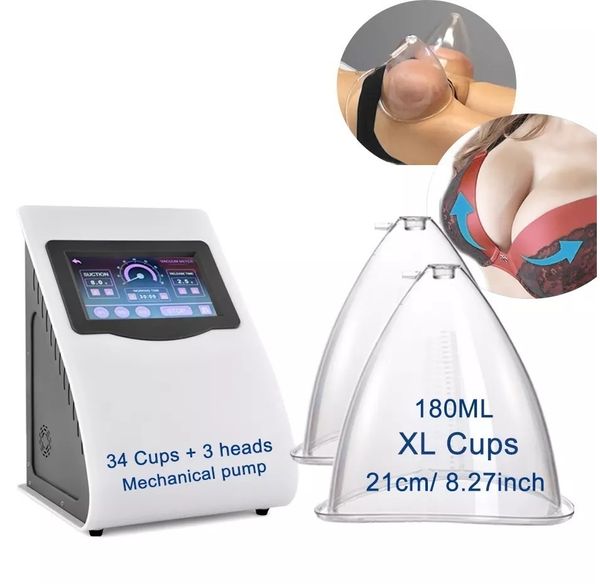 

portable slim equipment mechanical pump butt lifting180ml xl big cups lifter breast enlargement vacuum lifting machine with 34 cups