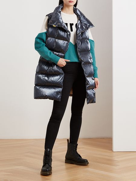 

womens down long vest multicolor coats outwear winter, Black
