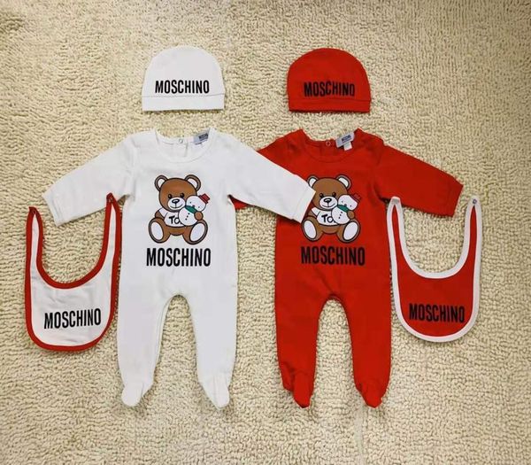 

baby boys girl rompers jumpsuit cotton hatbib 3pcs outfit clothes set newborn romper toddler kids clothes2507097, Blue