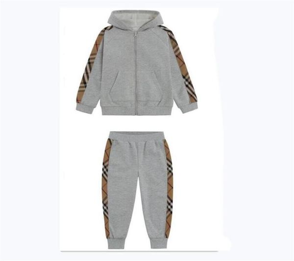 

spring autumn baby boys tracksuits sportswear kids clothing sets boy casual set cotton children plaid hoodies pants joggers 38 ye2703109, White
