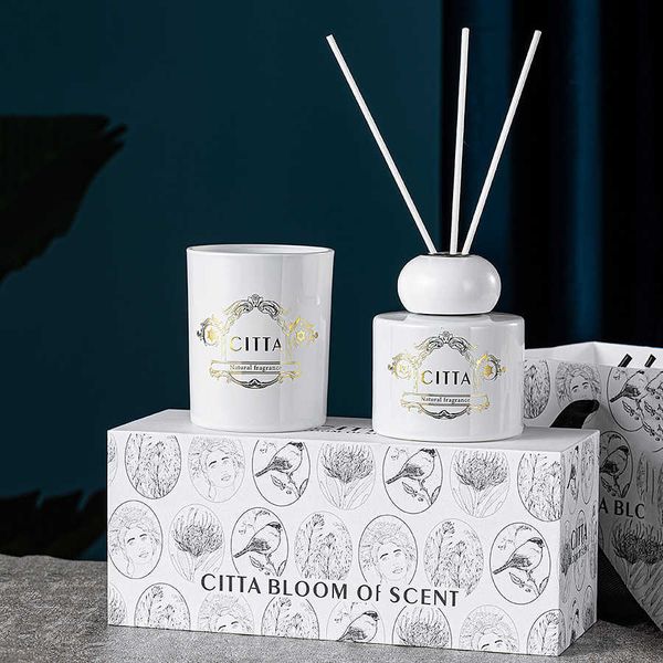

candles 100ml reed diffuser and 50g scented candle gift box set bedroom l air freshener aromatherapy essential oil for hand gift
