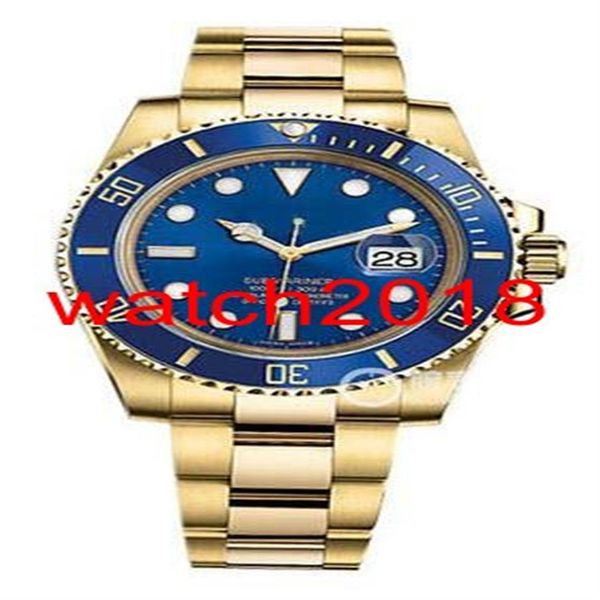 

luxury watch new 18k yellow gold blue dial automatic mens watch 116618 bl mechanical mens watches men's watch 67y, Slivery;brown
