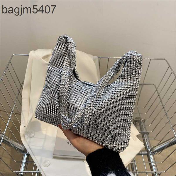 

2023 women's diamond bag 80% discount wholesale retail new inlaid evening fashionable personality simple handmade armpit shoulder handb
