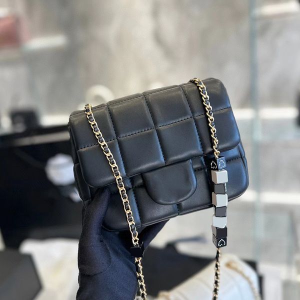 

cc bags luxury brand shoulder bags 23c womens classic mini flap square bags dices check purse gold metal matelasse chain crossbody shoulder