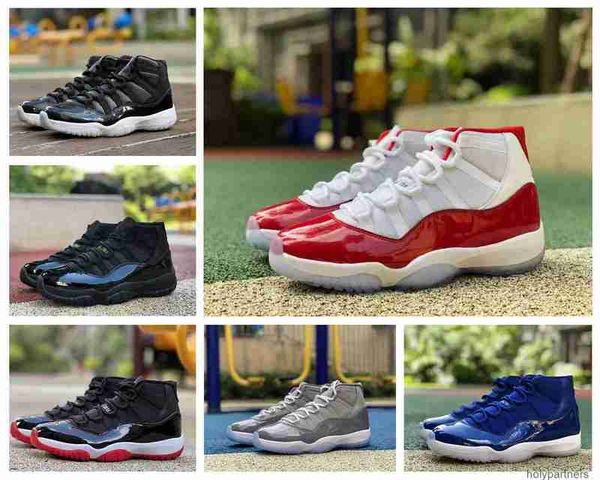 

jumpman 11 cherry basketball shoes real carbon fiber 11s x cool grey navy blue 72-10 cap and gown gamma bred sports sneakers with