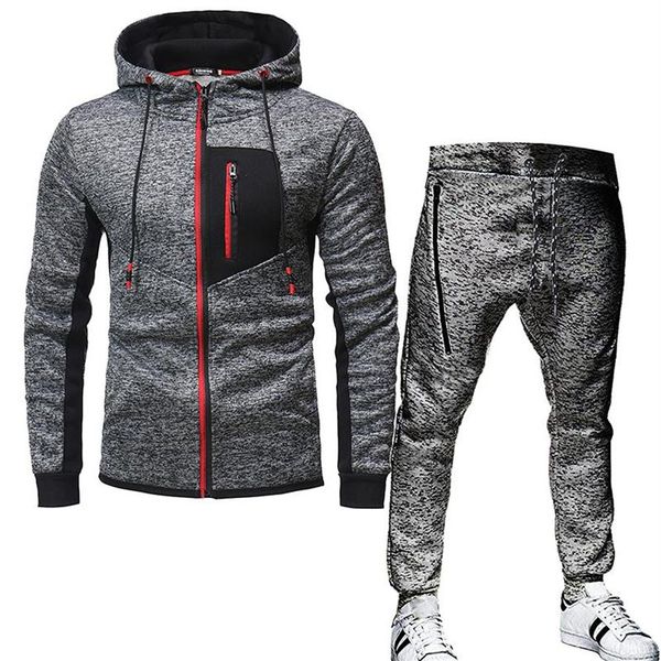 

running sets gyms spring male jacket pants casual track suit men sweatshirt fleece tracksuits 2021 autumn winter sportswear men&2718, Black;blue