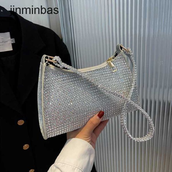 

2023 new drill bag 80% discount wholesale and retail simple fashionable diamond inlaid armpit summer popular shoulder small square fashion