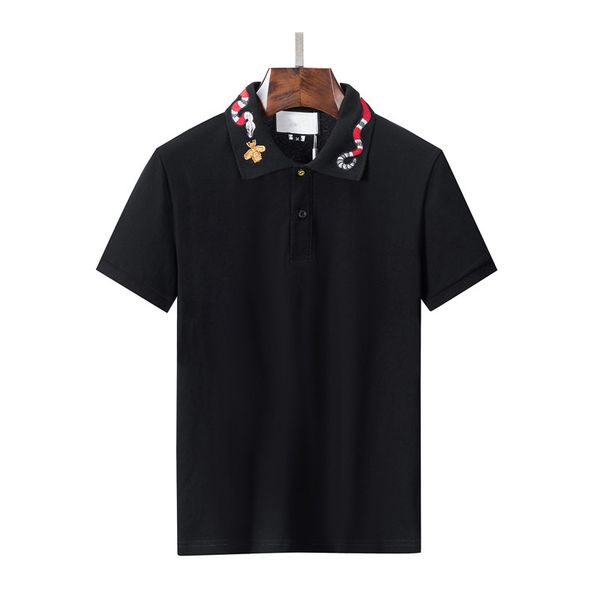 

italian mens designer polo shirts men high street letters print brand cotton clothing t shirts, White;black