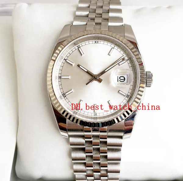 

watch asia 2813 sport 116234 31mm 36mm fine steel silver plate 18k white gold circle calendar automatic mechanical men's watch sapphire, Slivery;brown