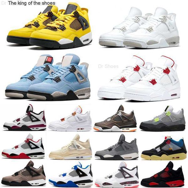 

white oreo 4s mens basketball shoes cactus jack lightning what the bred red thunder men trainers sneakers sports size 7-13