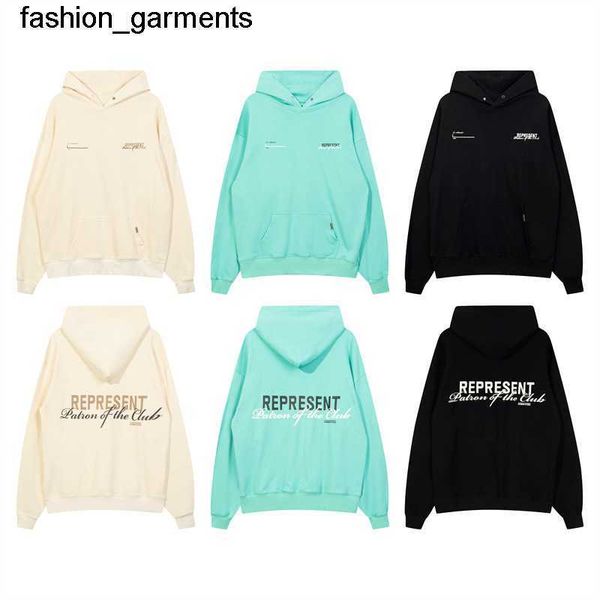 

designer men's hoodies sweatshirts autumn winter new represent slogan printed hooded sweater hoodies men women, Black