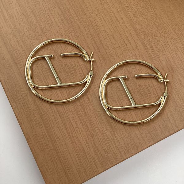

fashion designer gold hoop earrings for women lovers couple gift ladies weddings gifts jewelry with box nrj, Golden;silver
