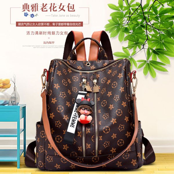 

luxury handbagleather luggage tag2020 hong kong it leather backpack female korean-style all-match new fashion casual one-shoulde