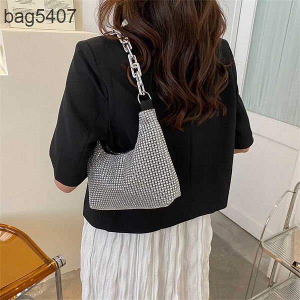

2023 fashion diamond bag 80% discount wholesale and retail women new style personality underarm women's portable one shoulder pearl cha