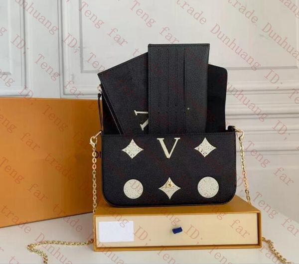 

lady clutch crossbody felicie pochette m61276 shoulder bags handbags designer bags wallets 3 in 1 ladies flap bag high gold chain with box