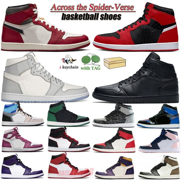 

1 1s mens basketball shoes across the spider-verse lost and found denim gorge green triple black men women trainers sports sneakers