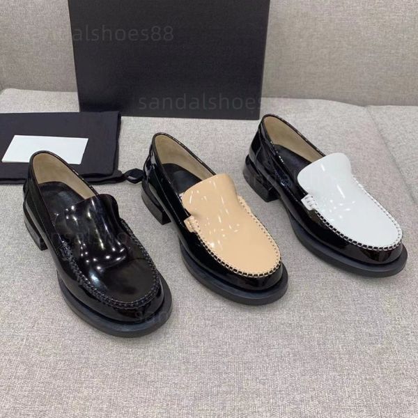 

ballet flats designer loafers dress shoes chunky platform loafer slip on quilted leather mules patent casual shoe fashion comfort black mule