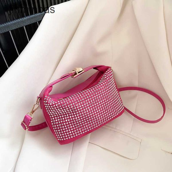

2023 new drill bag 80% discount wholesale and retail bright diamond women's summer fashion one shoulder underarm color wtern small squa