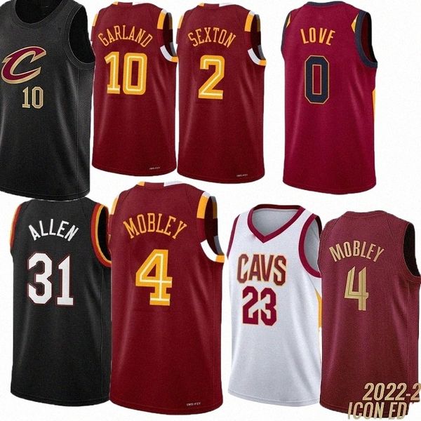 

basketball jerseys 4 evan mobley 10 darius garland 31 jarrett allen donovan mitchell 0 kevin love levert osman rubio markkanen 22-23 netifi#, Black;red