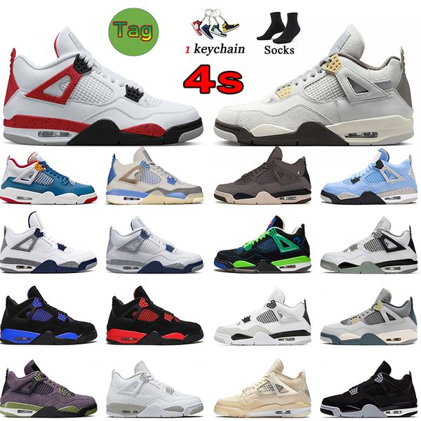 

athletic jumpman 4 men basketball shoes outdoor sneakers military black cat 4s fire red cament thunder pn dust sail white oreo midnight